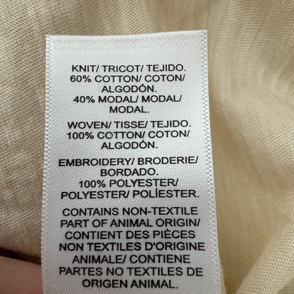 Lucky Brand Beaded Pintuck Peplum Top XL Cream Embroidered Boho Casual Chic NWT - Picture 10 of 11